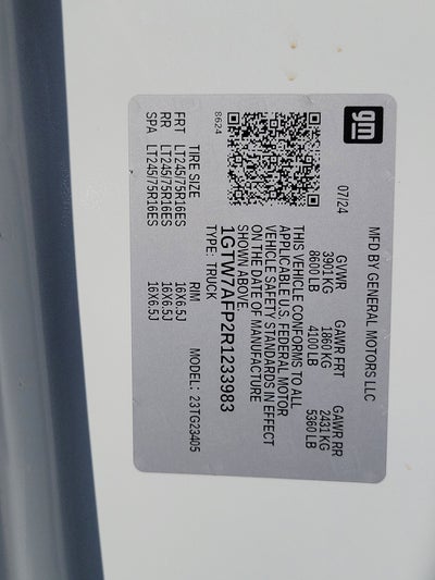 2024 GMC Savana Cargo 2500 Work Van