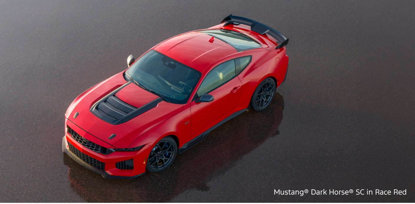 The Mustang Dark Horse Specs and Performance Features, in red